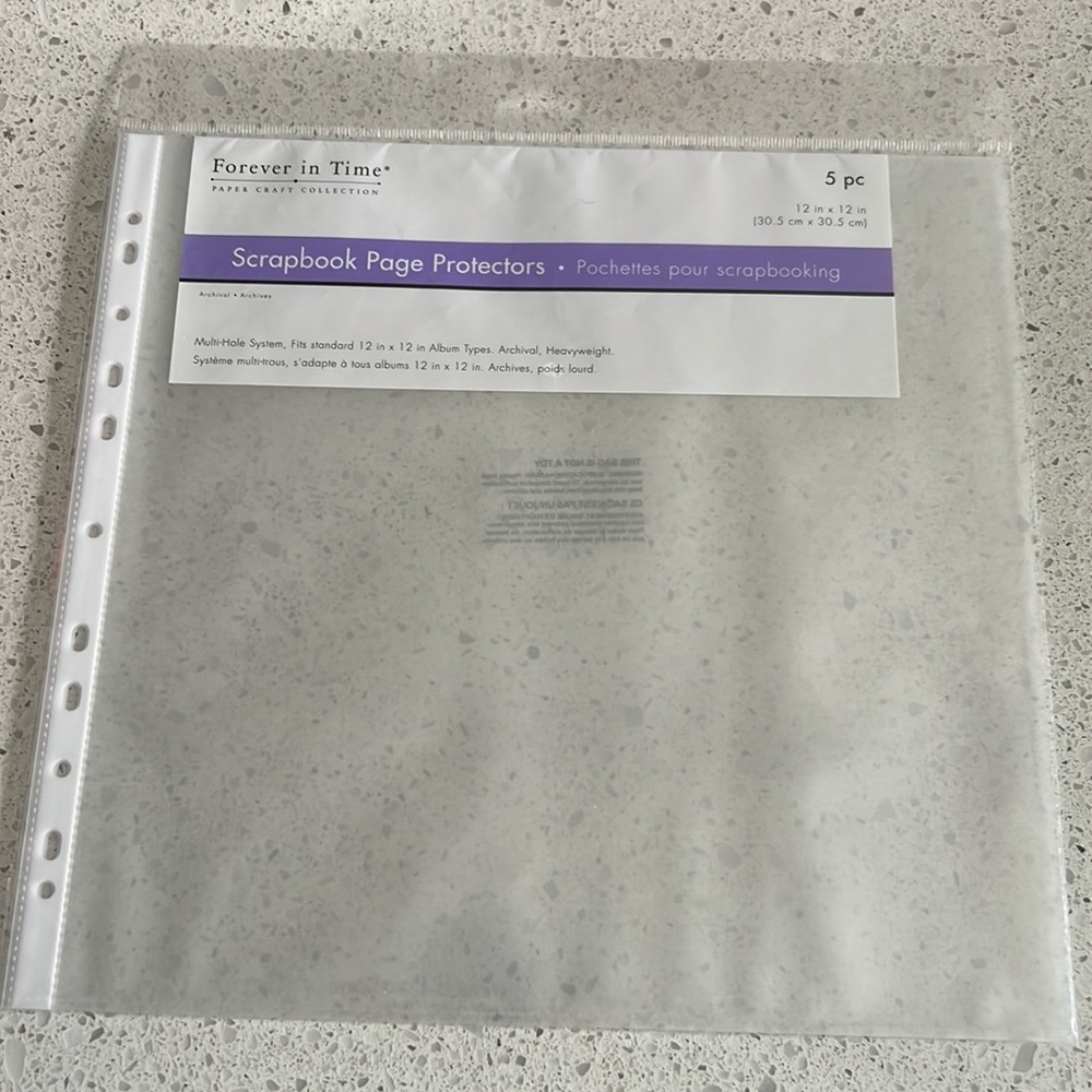 🆕 NEW 12"x12" In. Clear Scrapbook Page Protectors (5 Pieces)